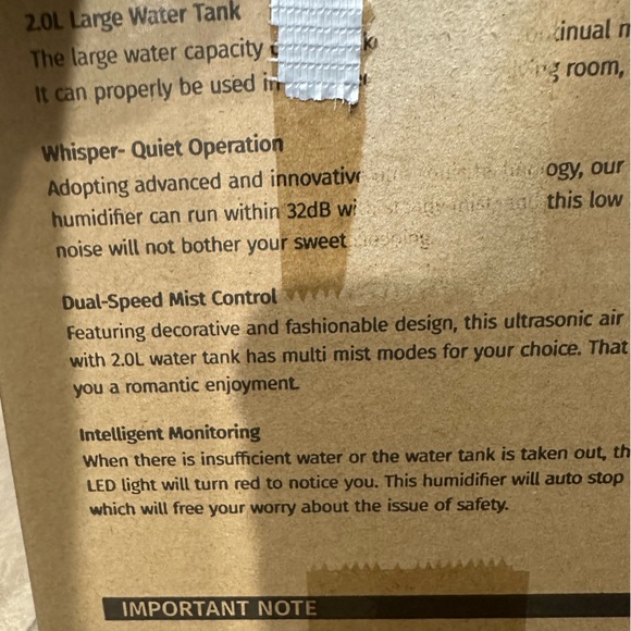 Victsing- Ultrasonic  cool  mist humidifier 2.0L - Picture 6 of 9